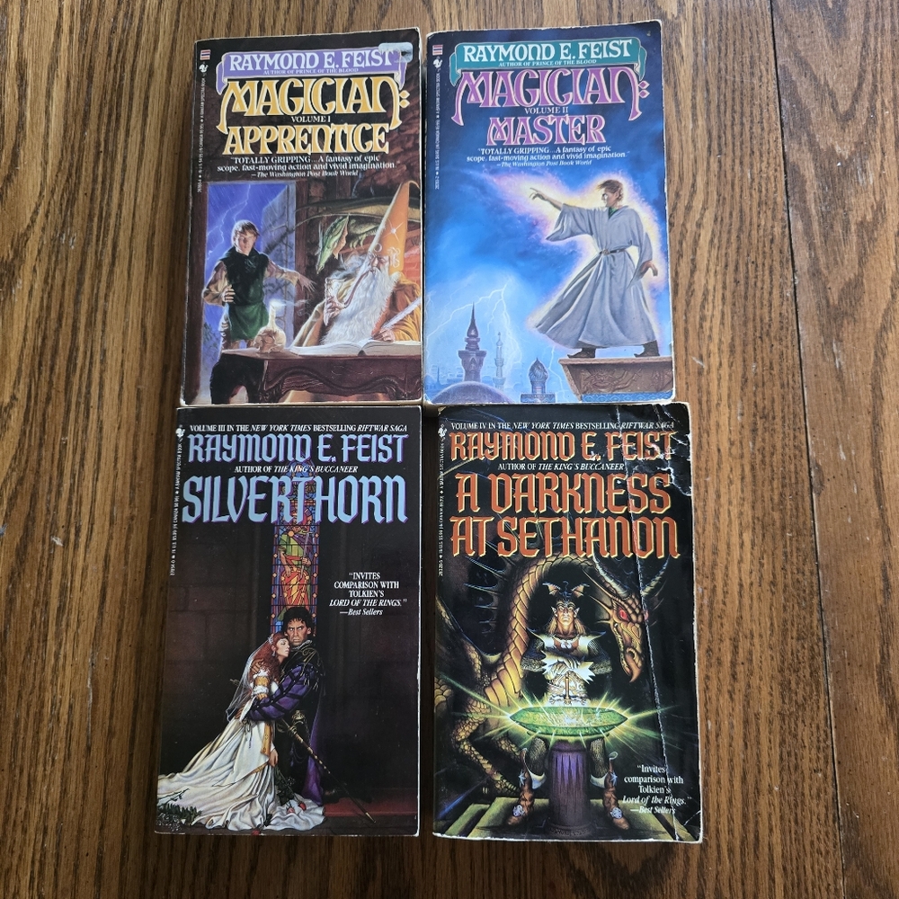 Paperback Fantasy Book Set - Blue, Black, Brown Covers